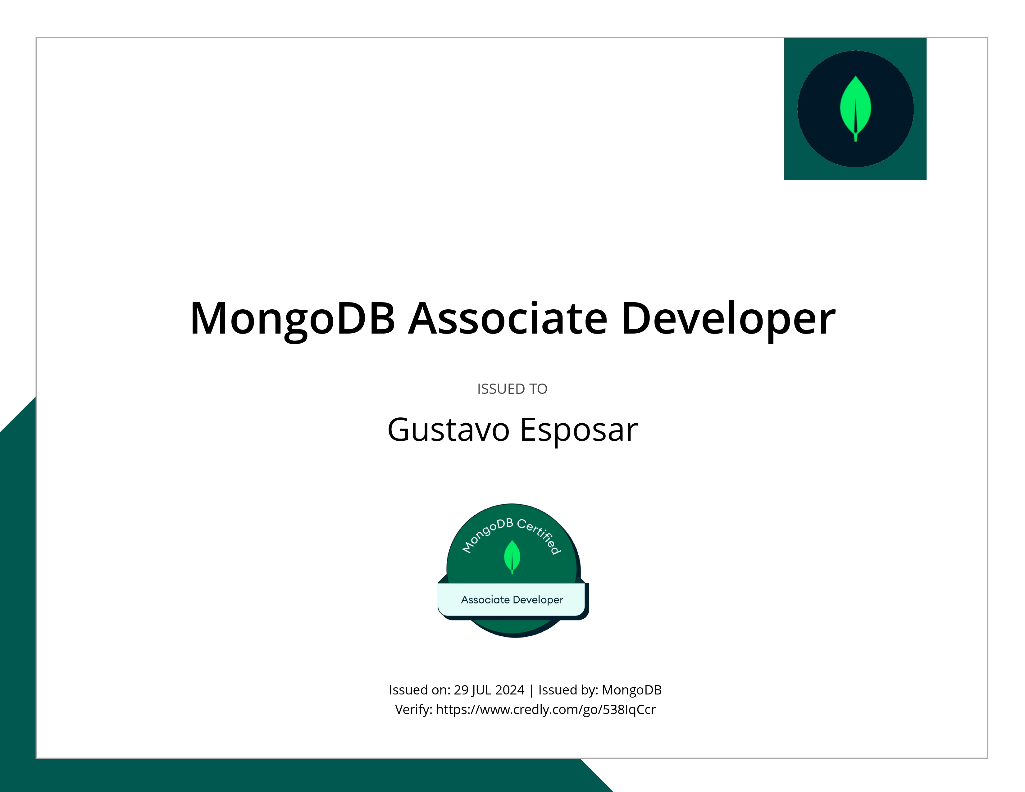 MongoDB Associate Developer